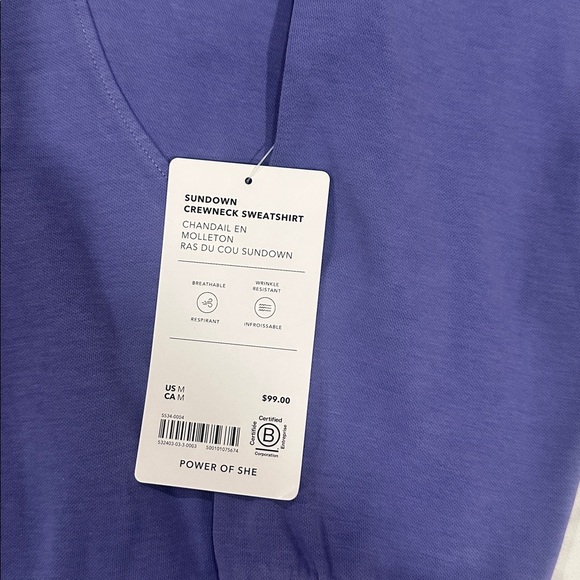 3/$100 NWT Athleta Sundown Crewneck Sweater Medium Dark Lavender - Picture 3 of 3